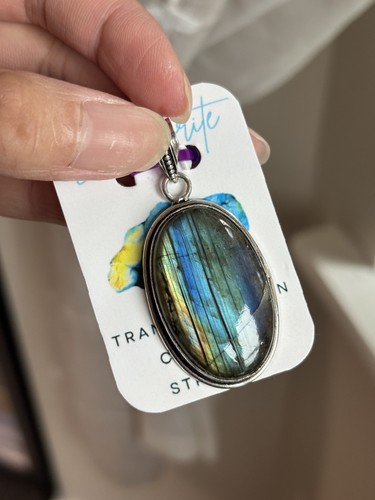 Natural labradorite large oval - natural,