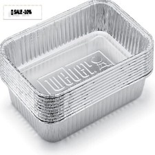 Weber BBQ Drip Trays 6415 – Set of 10 Aluminum Foil Pans, Easy to Clean, New