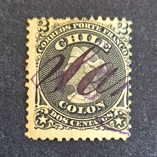Stamp chile 1867 spring - stamp, chile,