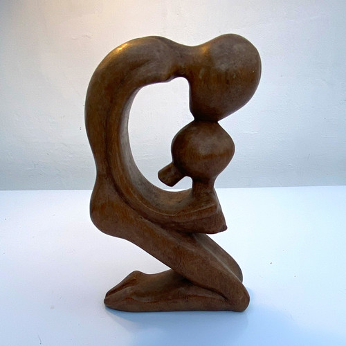Hand carved wooden abstract - carved,