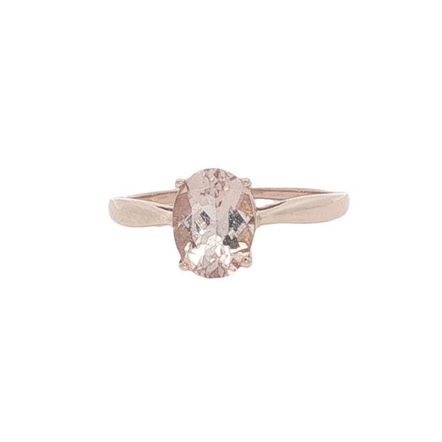 9ct rose gold morganite - 9ct,