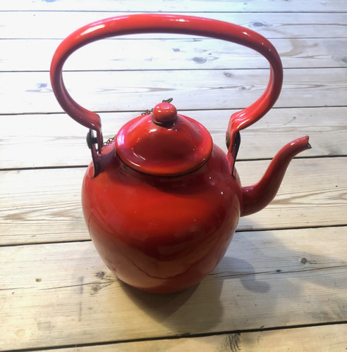 Vintage yugoslavian red enamel - vintage,