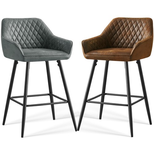 2pcs bar stools faux - stools, suede