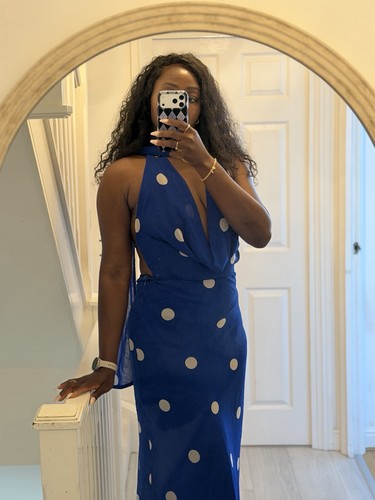Zara blue white polka - blue,