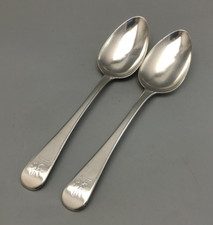 George III Crested Silver Table Spoons W Chawner II London 1819 132gHEZX