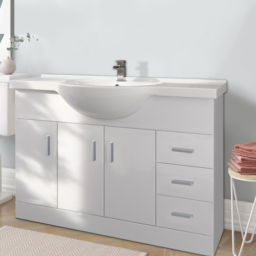 1200mm white basin vanity unit - 1200mm,