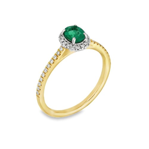 18ct yellow gold emerald - yellow,