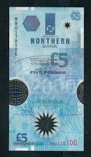 Northern Ireland Northern Bank (P203a) 5 Pounds 1999 Polymer Commemorative