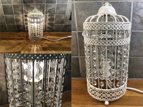 Bird cage table - lamp, cream