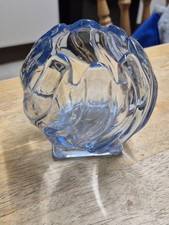 Bagley Equinox Vintage Light Blue Glass Posy Vase 1930 Art Deco