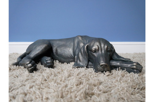 Large 58cm laying bronze dog - large,