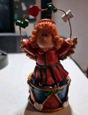 Christmas Ornament Holiday Decoration Angel in Drum with the Word "Love " on Top