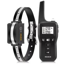 ROJECO Electric Dog Training Collar With Remote Control IPX7 Waterproof In Black