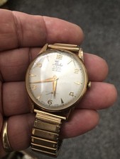 Vintage Alpha 17 Jewels Incabloc Swiss Made Mens Watch Needs New Plexyglass