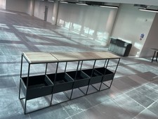 Industrial Black Metal & Wood Shelving Unit – Office / Home / Retail