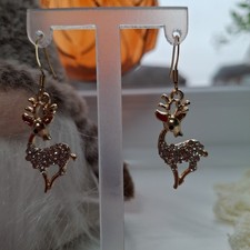 Beautiful,Sparkly Reindeer Earrings. Never To Early For A Bit Of Christmas Cheer