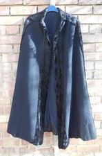 Vintage Black Wool Lined Cape