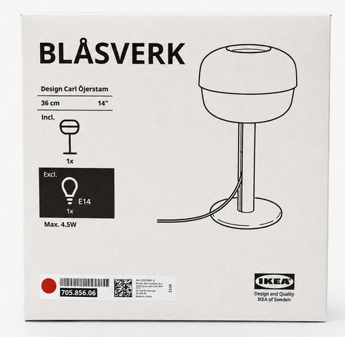 Ikea blasverk table lamp - table, red