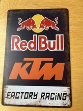 Red Bull KTM Racing sign Motorbike For Garage Wall