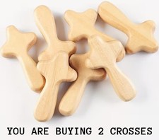 TWO - HOLDING CROSS - HAND / POCKET SIZE PRAYER / COMFORT CHRISTIAN / RELIGIOUS