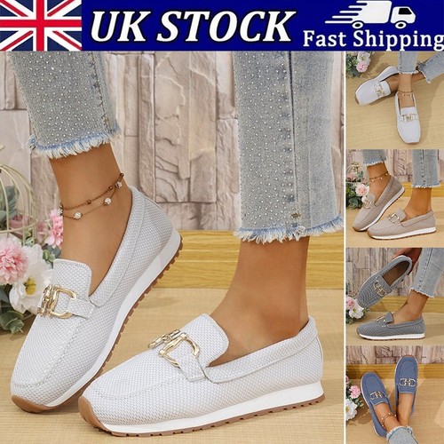Womens ladies slip trainers - on,