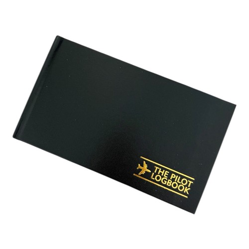 Black pilot logbook with gold - black,