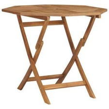 Folding Garden Table Solid Teak Wood Dining Coffee Tables Furniture Octangle