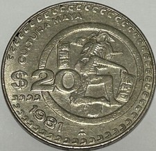 #171# Coin 20 Pesos Mexico 1981 Cultura Maya Mexican Golden Eagle