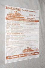 WAVERLEY PADDLE STEAMER 1979. I.O.W. SAILINGS. LARGE FLYER, TIME TABLE
