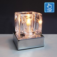 Dimmable Touch Table Light Glass Ice Cube Bedside Study Office Dimmer Desk Lamp