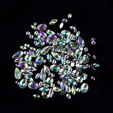 Large Iridescent Rhinestone Flat Back Gems Jewels Beads Jewellery Making Art