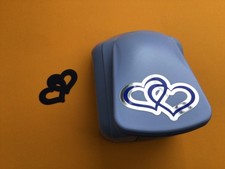 Rare Woodware Joined Emboss Double love heart card craft punch cutter  - 50mm