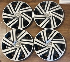 GENUINE CITROEN BERLINGO SET OF 4 15 WHEEL TRIMS BLACK & SILVER HUB CAPS 15"