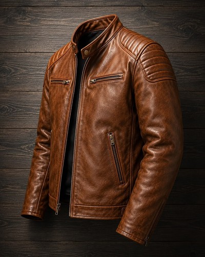 Men distressed brown leather - distressed,