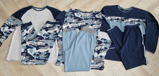 x3 NEXT Boys Long Sleeve & Legs Pyjamas Bundle Khaki / Navy 13 Years