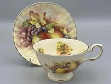Royal Stafford Fruits D.Wallace - Apples and Grapes Tea Cup and Saucer
