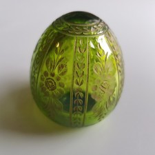 Faberge Vintage Crystal Glass Egg Jewellery 6cm Soviet Russian art handcrafted