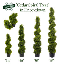 Best Artificial 3ft,4ft,5ft,6ft Cedar Spiral Conifer Topiary Trees - UV Stable