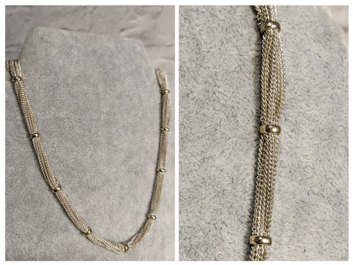 Multi chain necklace silver