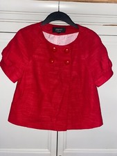 Pillbox Red Bolero Jacket Size 10 Crimson Swing Vintage 40s 50s Style Coat