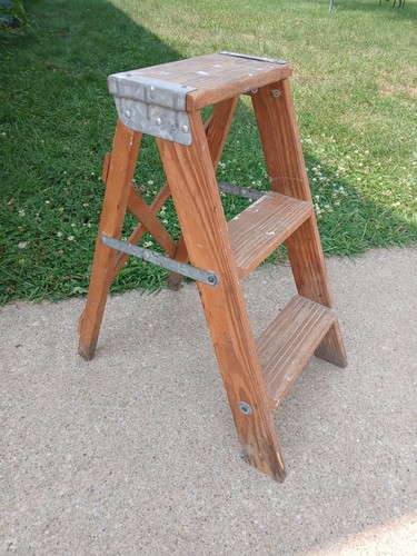 Vintage wooden foot step - foot,