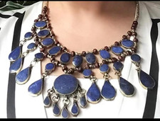 Afghan kuchi Necklace Tribal Jewelry lapis vintage