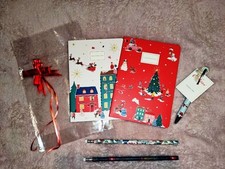 Cath Kidston Christmas Notebooks And Chunky Pen, Pencils ,2 Refills Gift Bag New