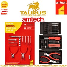 25 x AMTECH Mini Tool Kit PRECISION Screwdrivers Pliers Socket DIY Tools Set UK