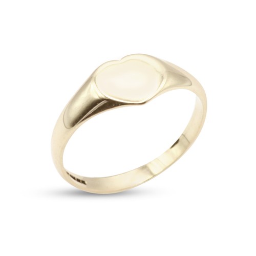 9ct gold heart - signet, ring