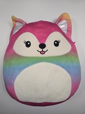 Squishmallows, Xenia The Rainbow Fox. Large 12" Pre-owned, Immaculate!