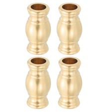 Lamp Solid Brass Spindle, 4Pcs Turned Brass Spindle Slips Lamp Finial, 18 x 33mm