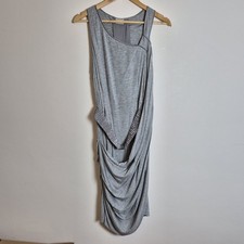 Karen Millen 10 Grey Jersey Drspe Grecian Style Dress Shirred Belt Evening Party