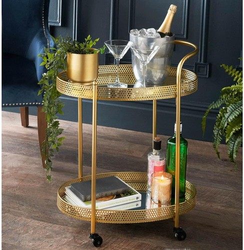 Gold mirrored oval drinks - gold,