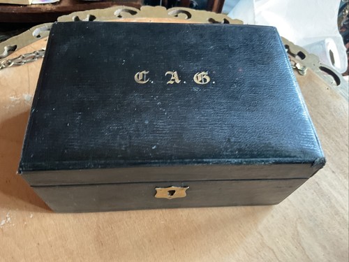 Antique jewellery wood box - wood,